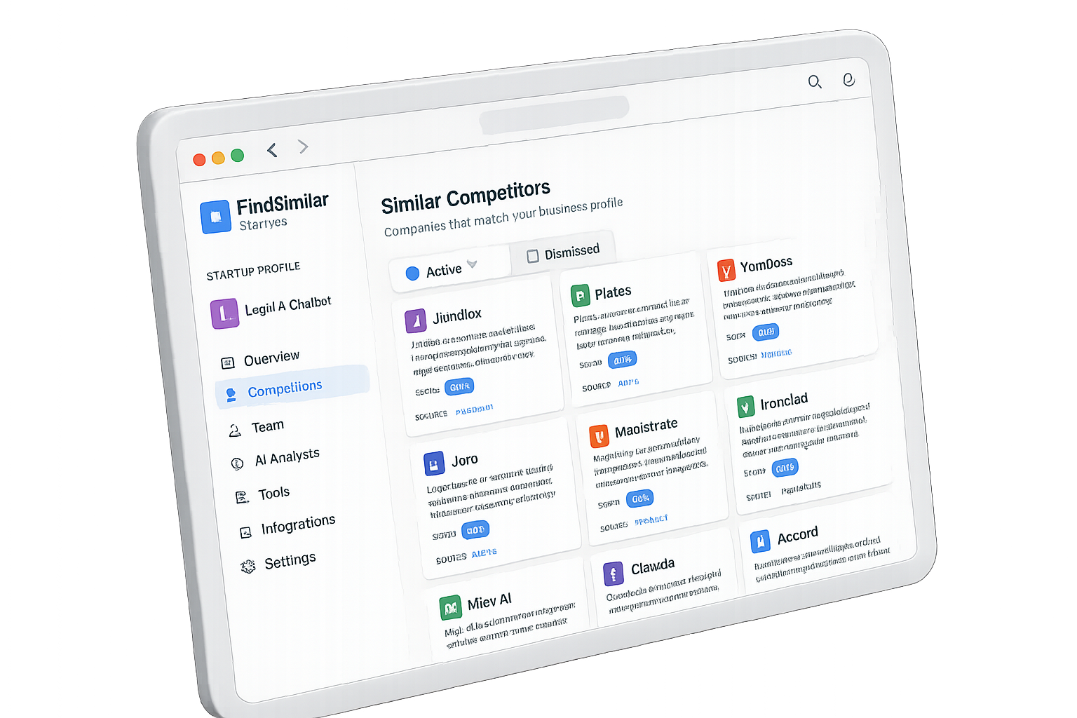 Competitive analysis dashboard